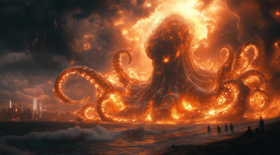 Mysterious Nymph and Fiery Octopus