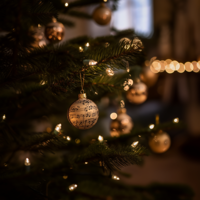 Christmas Tree with Music Ornaments