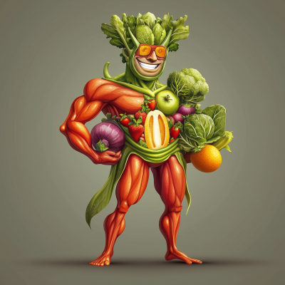 Happy Vegetable Superhero