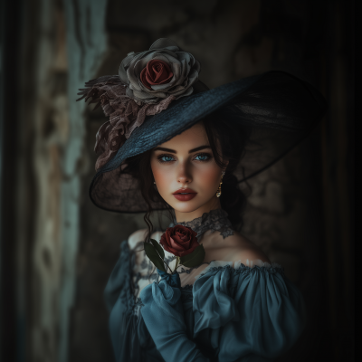 Elegant Woman in Edwardian Dress