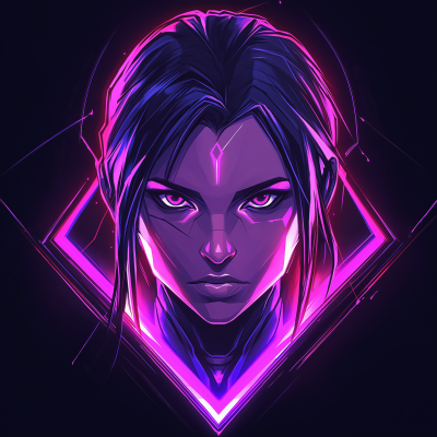Valorant Logo in Cyberpunk Style