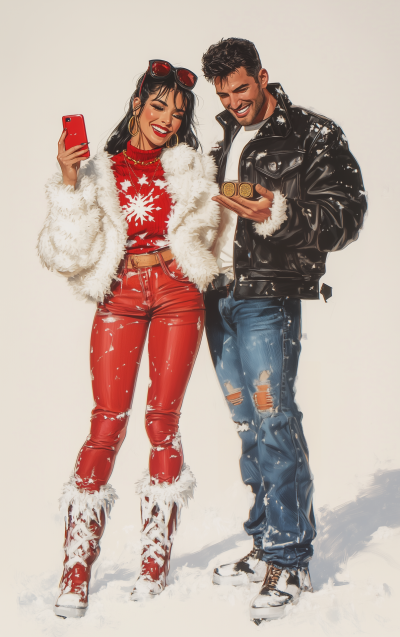 Portrait of Two Friends Laughing