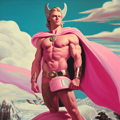 Surreal Thor in Pink Leather