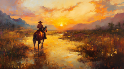 Cowboy Sunset Ride