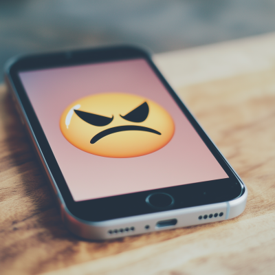 Phone with Anger Emoji