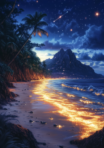 Starry Beach Night