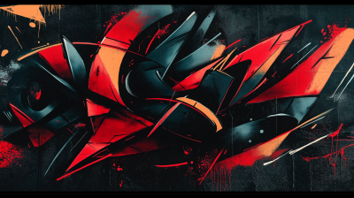 Aggressive Abstract Graffiti Pattern