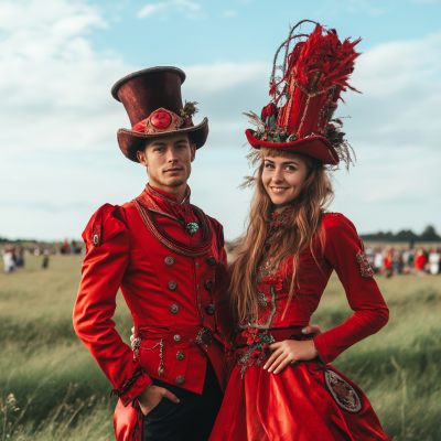 Festive Performers in the Crowd
