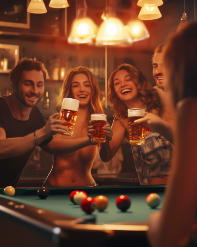 Friends Celebrating at the Bar