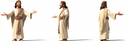 3D Jesus Character in Pixar Style
