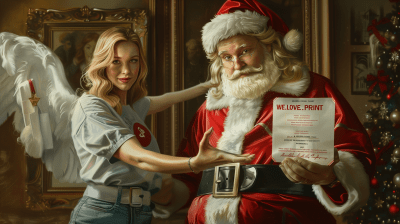Modern Santa and Angel