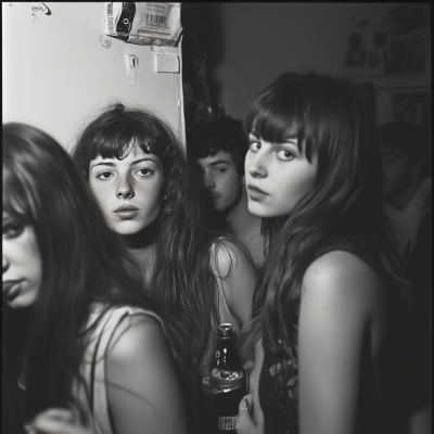 Student Party in Black and White