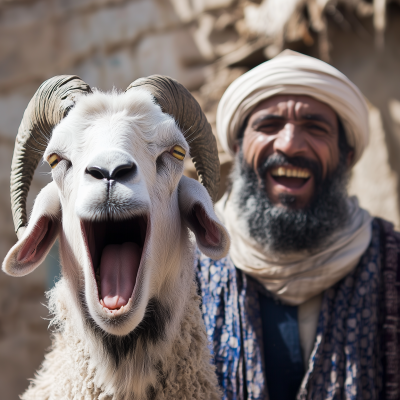 Muslim with Goat