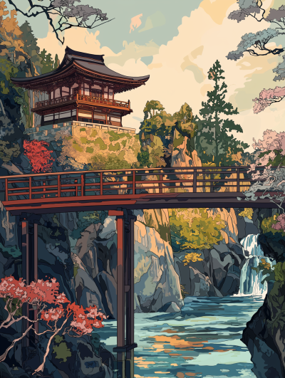 Japanese Ukiyo Landscape