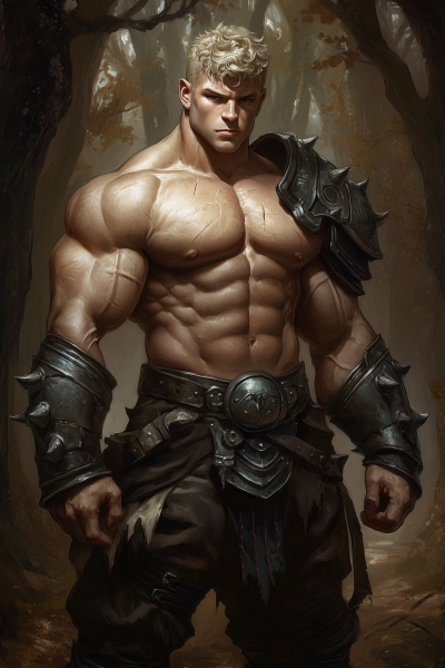 Handsome Half-Orc Bodybuilder