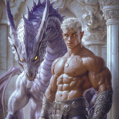 Mighty Gladiator and Dragon