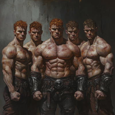 Identical Quintuplets Powerlifters