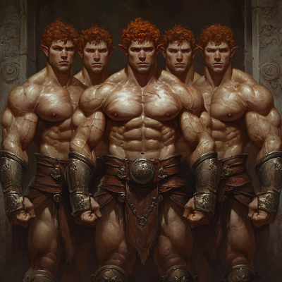 Muscular Half Orc Quintuplets