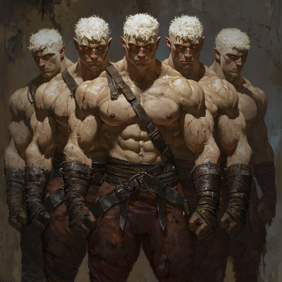 Muscular Half-Orc Quintuplets