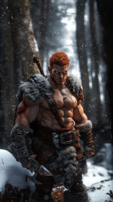 Muscular Half Orc Warrior
