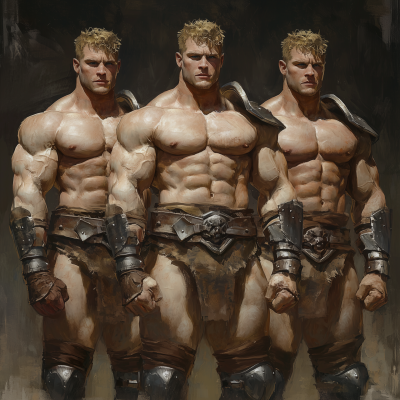 Muscular Half Orc Powerlifters