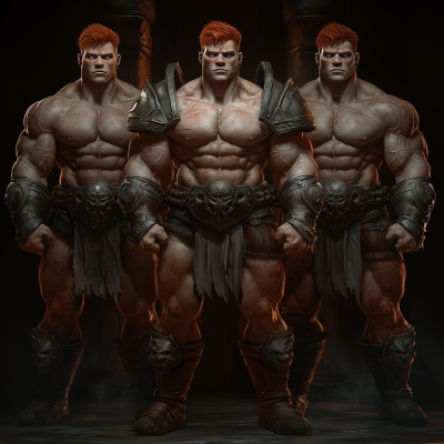 Muscular Triplet Powerlifters