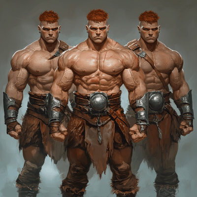 Muscular Triplet Powerlifters