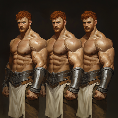 Muscular Half Orc Triplets