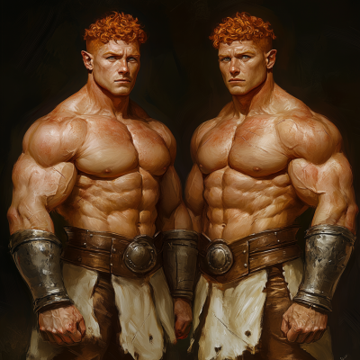 Muscular Twin Half-Orcs