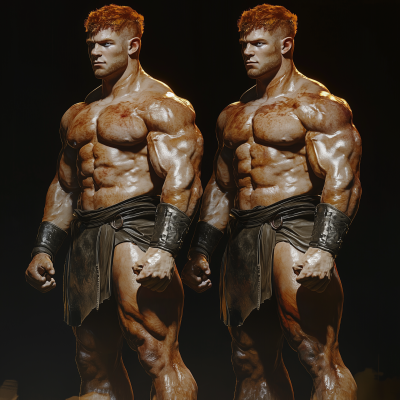 Muscular Half-Orc Twins