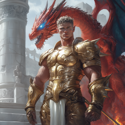 Gladiator and Dragon