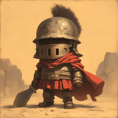 Chibi Roman Soldier Illustration