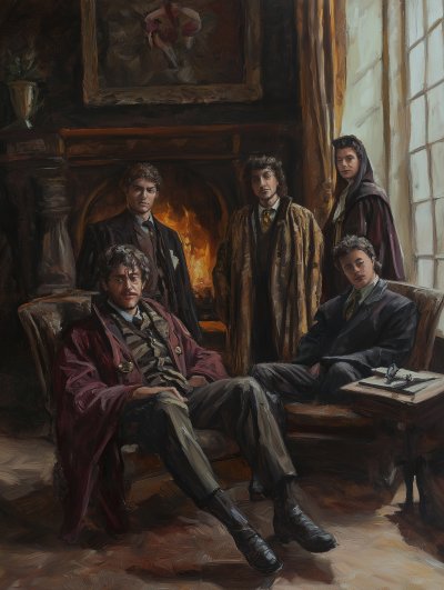 Wizards and Witch in Gryffindor Common Room
