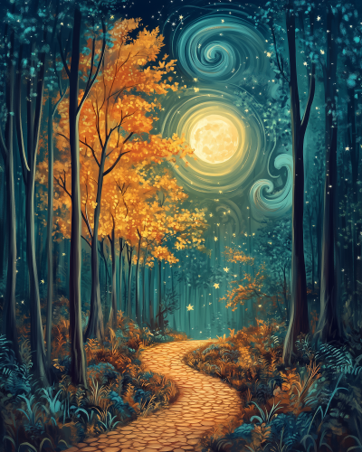 Enchanted Moonlit Forest