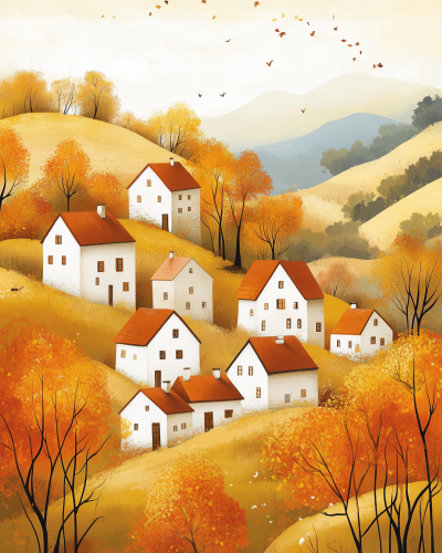 Charming Autumn Village