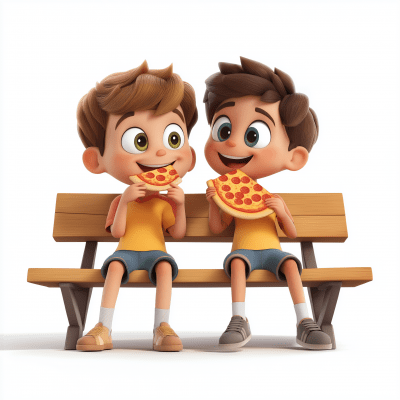 Cheerful Pizza Time