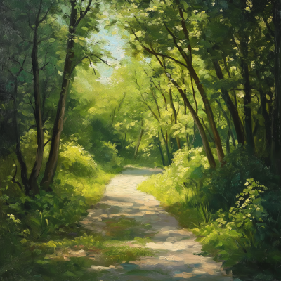 Sunlit Forest Path
