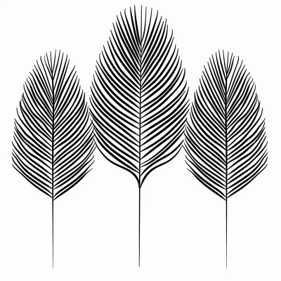 Palm Leaves Line Art