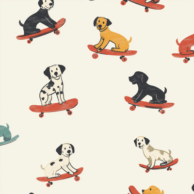 Dogs Skateboarding