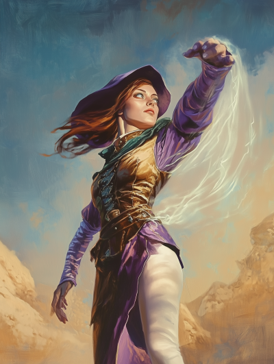 Female Wizard Casting Invisibility Spell