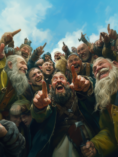 Medieval Villagers Laughter