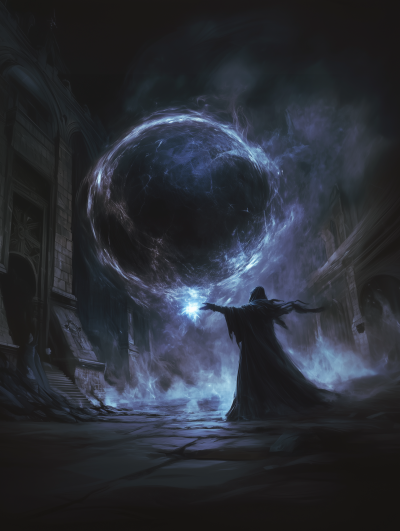 Wizard Casting Darkness Spell