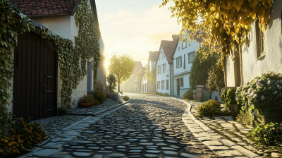 Sunny Cobblestone Alley