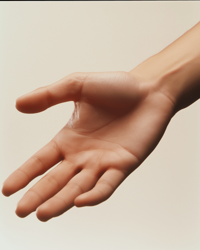 Hand on Beige Background