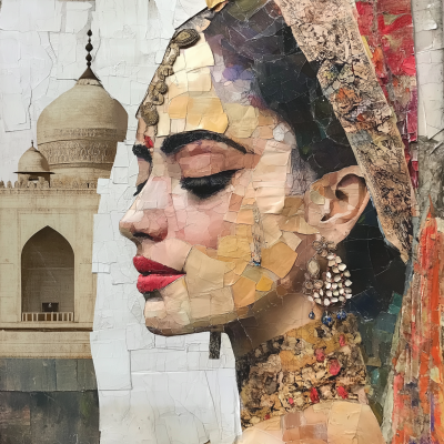 Mughal Dervish Woman Collage