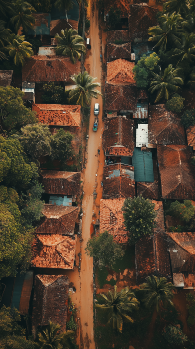 Top View of Old Kerala Village