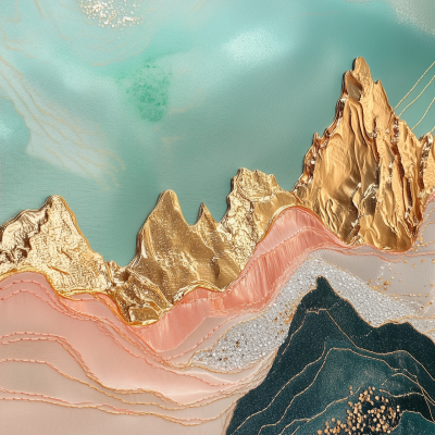 Abstract Geometric Mountain Landscape