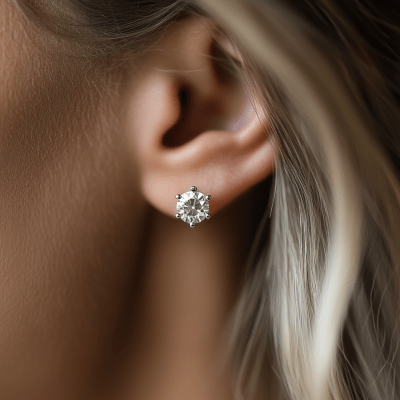 Minimalist Lab Diamond Stud Earrings