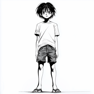 Anime Character with Sandals