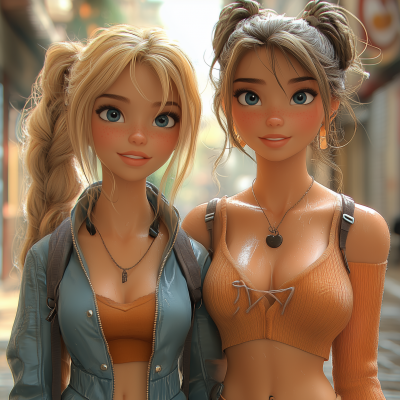 Pixar Style Lesbian Date